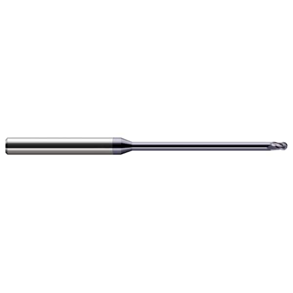 Miniature End Mill - Ball - Long Reach, Stub Flute, 0.0310" (1/32)